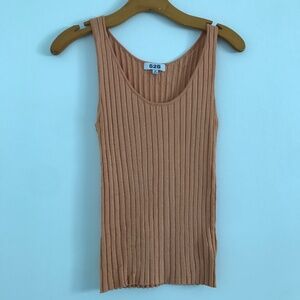 525 Knit Tank Top Ribbed Brown Scoop Neck Womens XS